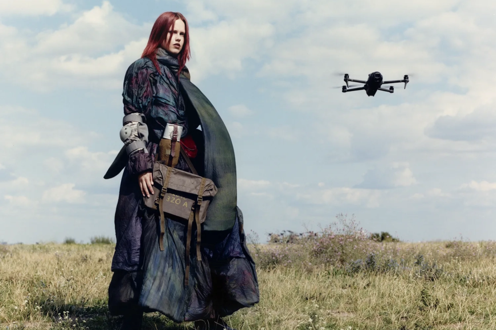 dress Lou De Bètoly, bag Diesel, shoes and socks Roa, belt D’Heygere x Souvenir Official, vintage army bottle, bag and elbow pads stylist’s own