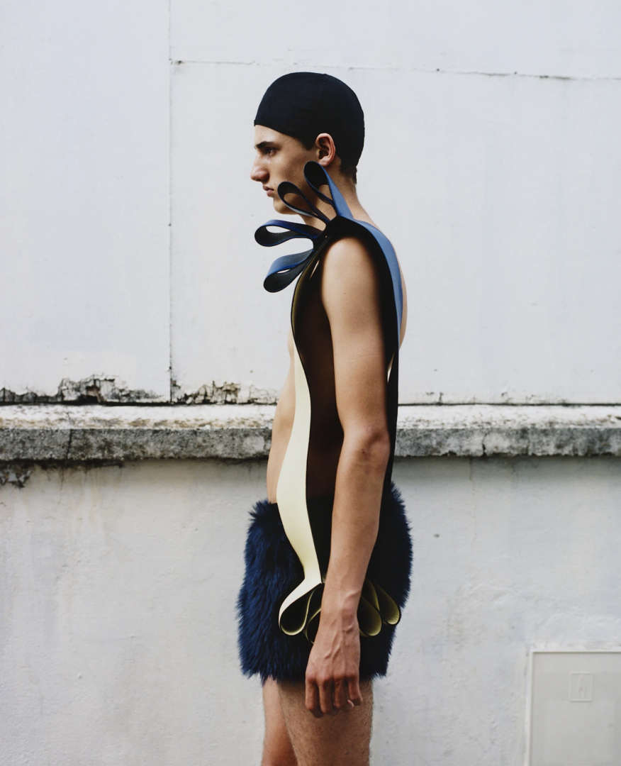 photography Naguel Rivero. Belt worn as top Axel Sandager, shorts Romain Kremer