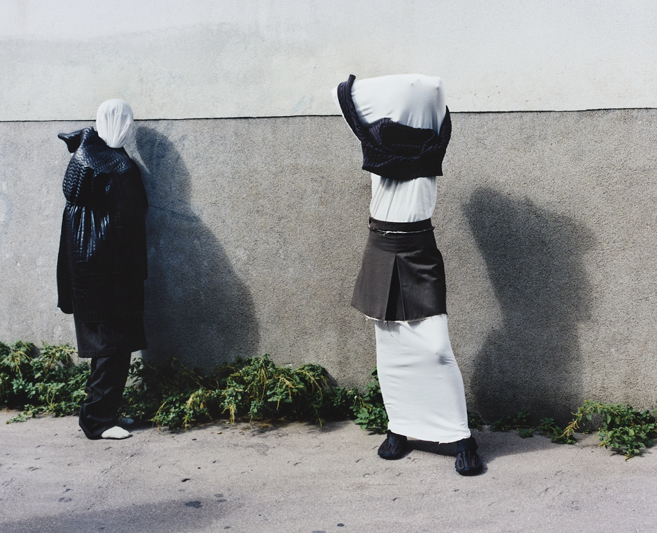 photography Naguel Rivero. Left, full look Hermès; sweater Martín Lüttecke, skirt Camiel Fortgens, shoes Magliano, dress stylist's own