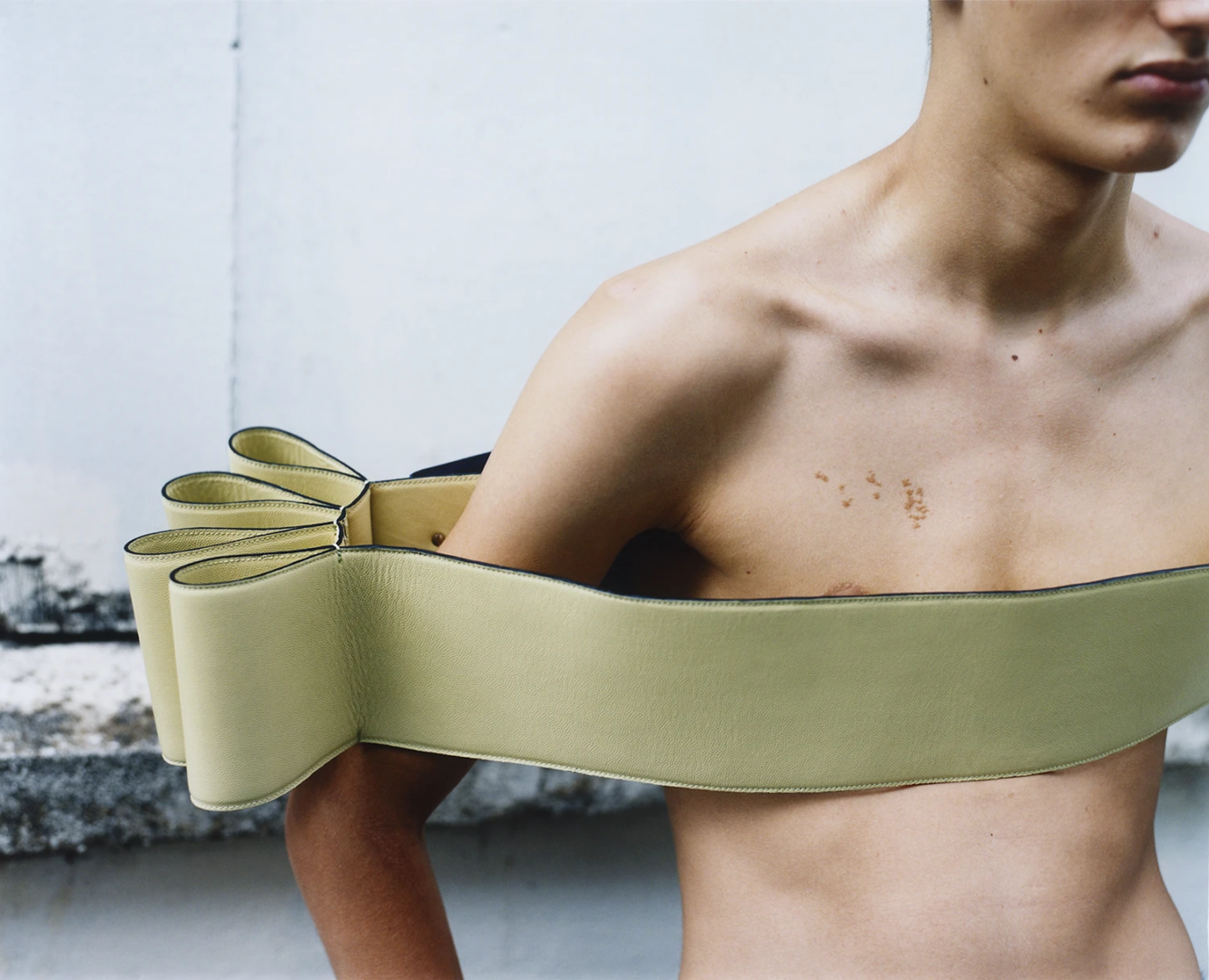 Belt worn as top Axel Sandager. Photography Naguel Rivero