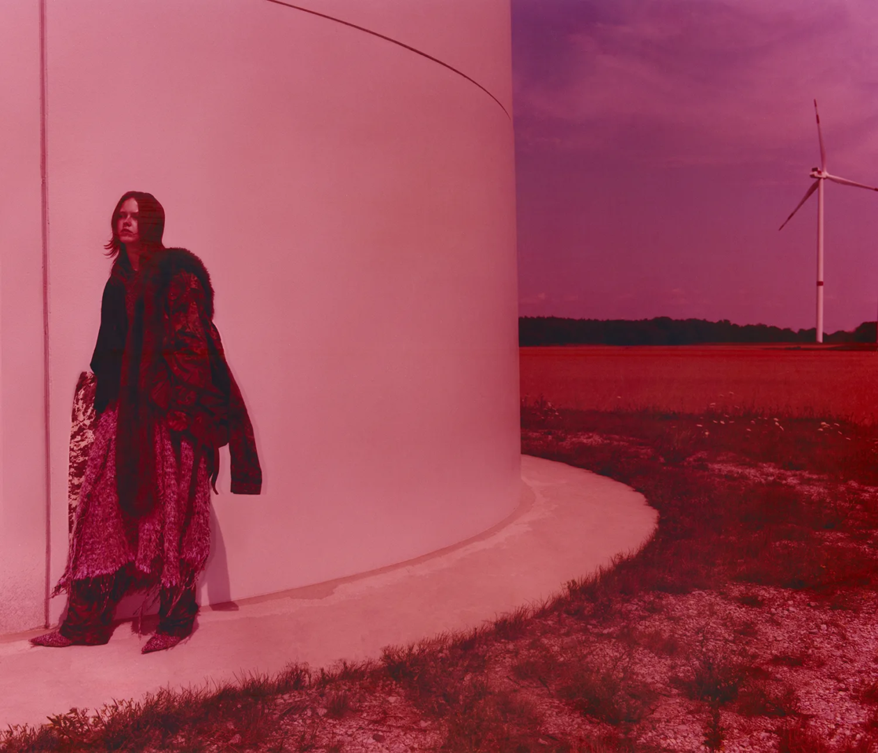 top and fur stole Miu Miu, skirt and shoes Diesel, black blazer Paul Smith, army items stylist’s own