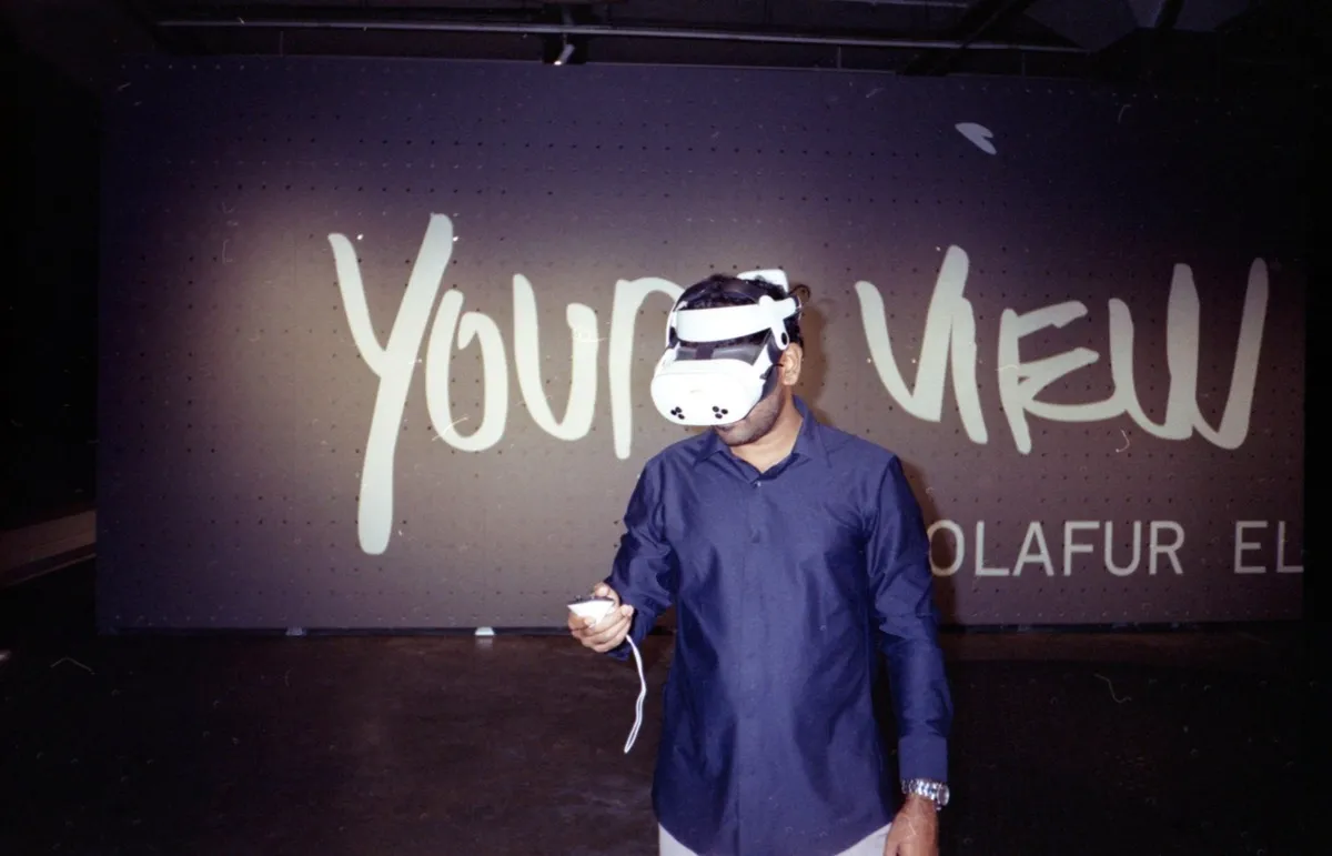 Close view of a VR session during the exhibition
