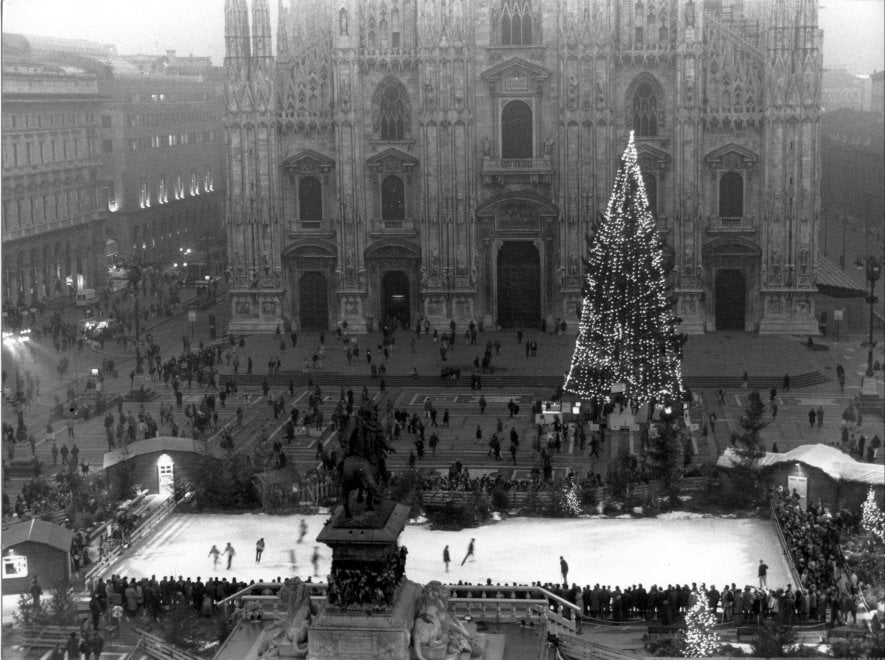 Natale a Milano, fotografia aerea anni Settanta