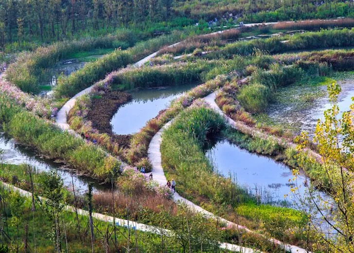 Terraced Stormwater Retention Ponds Liupanshui City, Guizhou Province, China