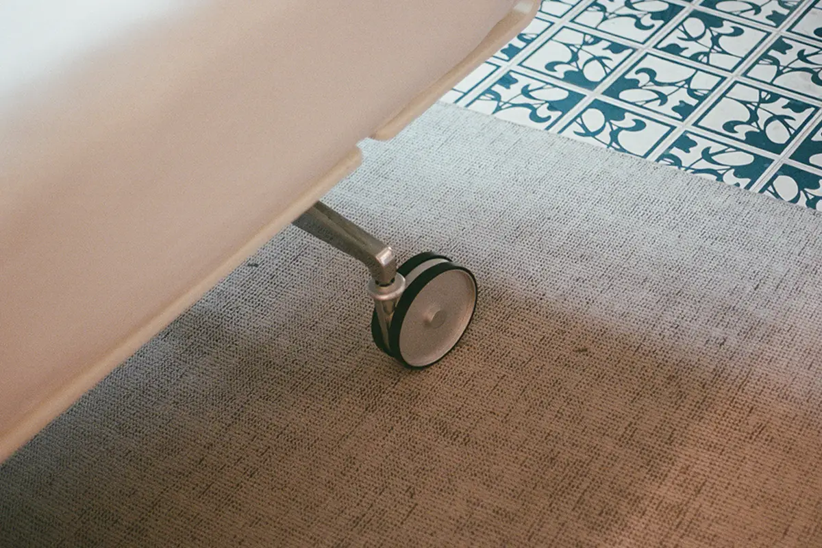 Detail of a bedframe, Rhinoceros Room, Roma