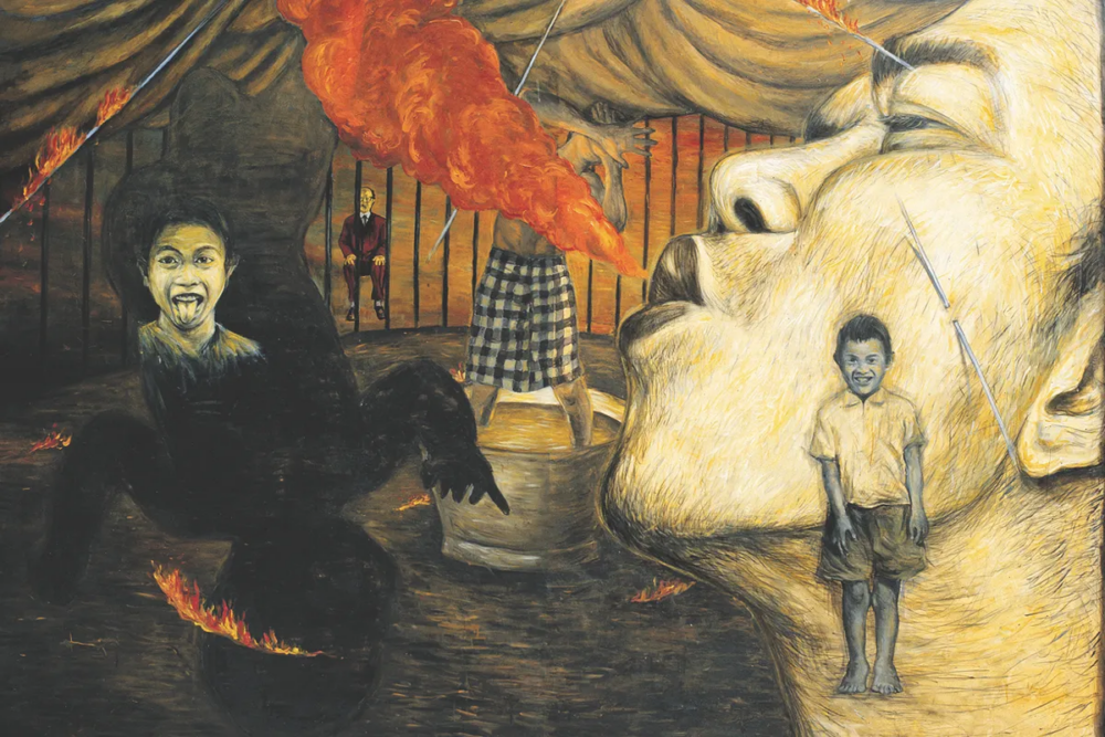 Agus Suwage, “Circus of Democracy I” 1997