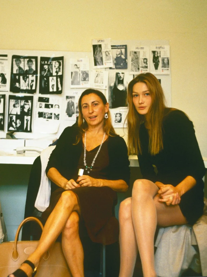 Miuccia Prada and Carla Bruni SS1995