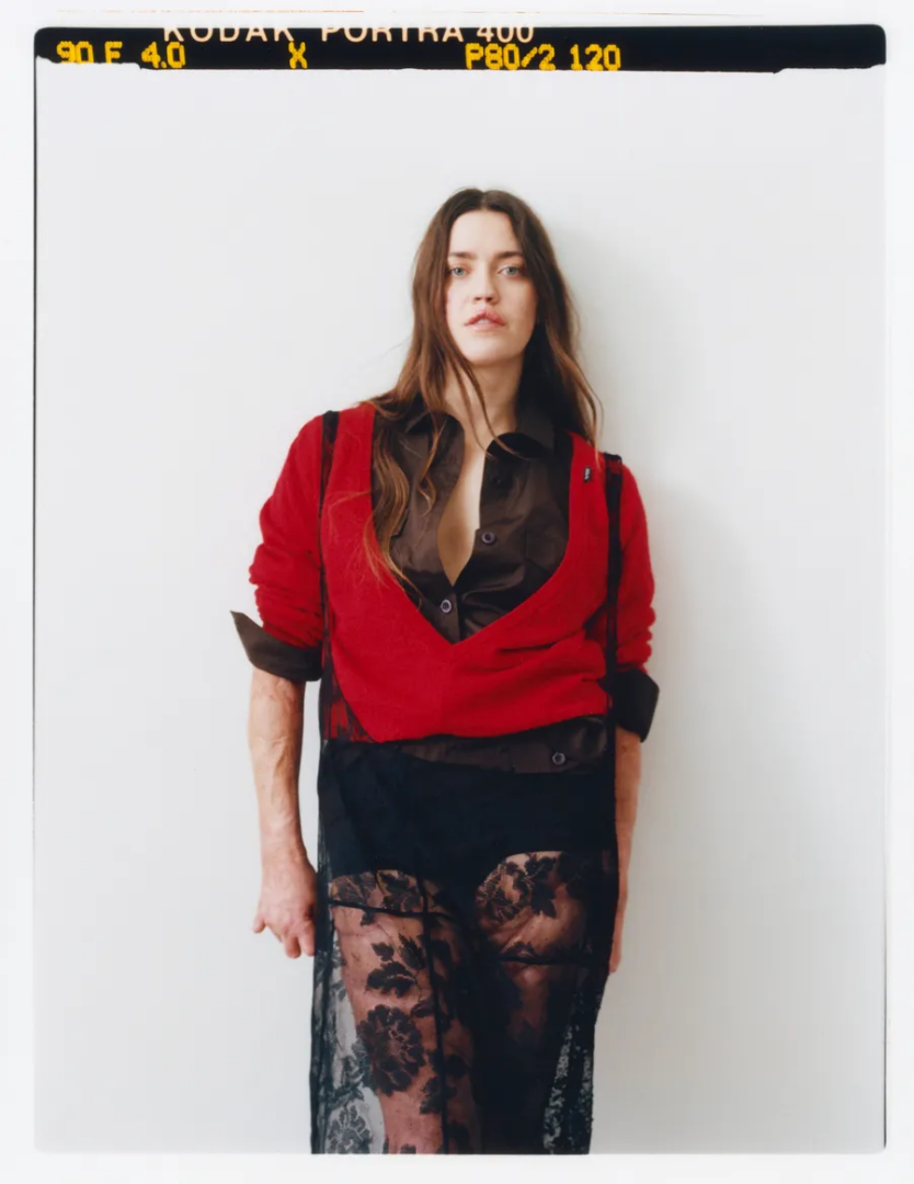 Veronica wears full look Prada