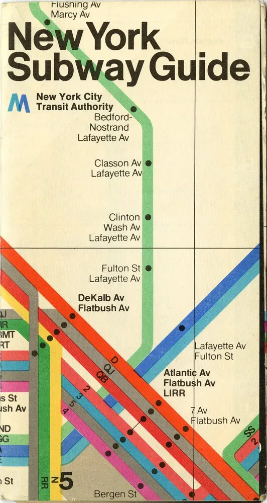 Vignelli, New York Subway Guide, 1972, litograph on paper. Courtesy Vignelli Center for Design Studies