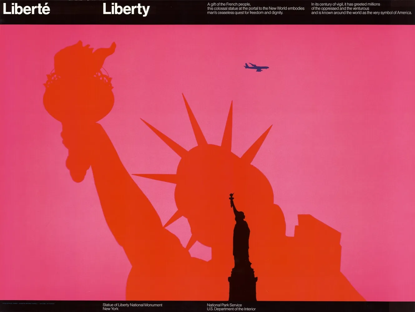 Vignelli, Liberté Liberty National Park Service poster, 1986. Offset litograph, 99 x 74 cm. Courtesy Vignelli Center for Design Studies