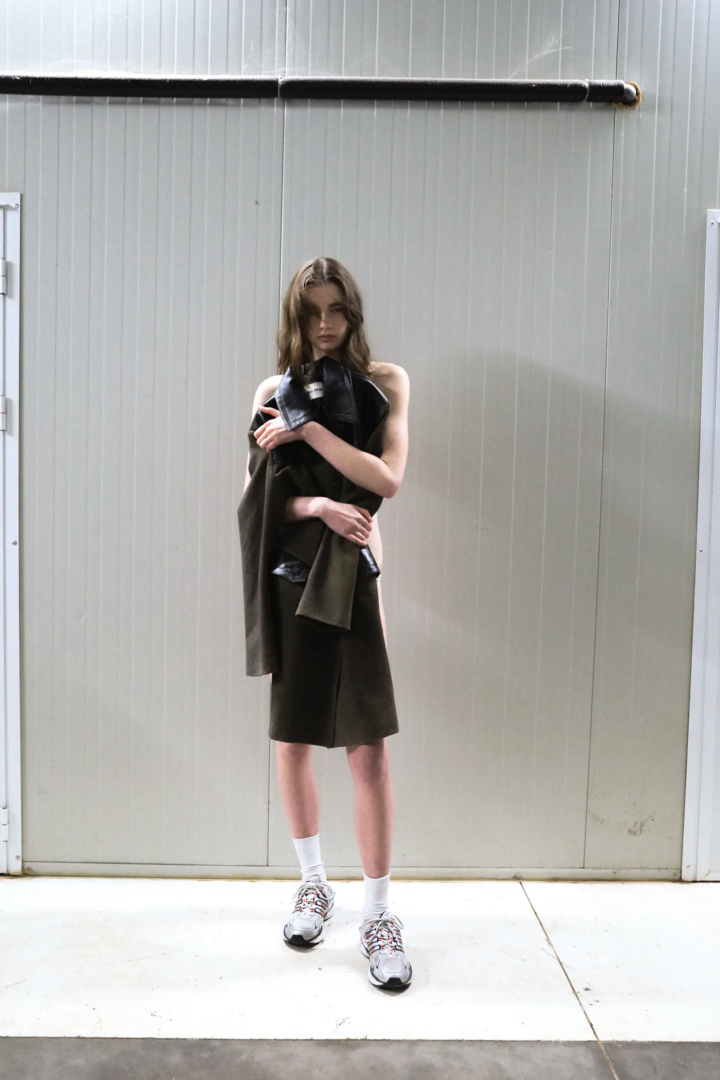 Coat Miu Miu, shoes talent_s own. Photography Antonio Giancaspro, styling Rachel Simone