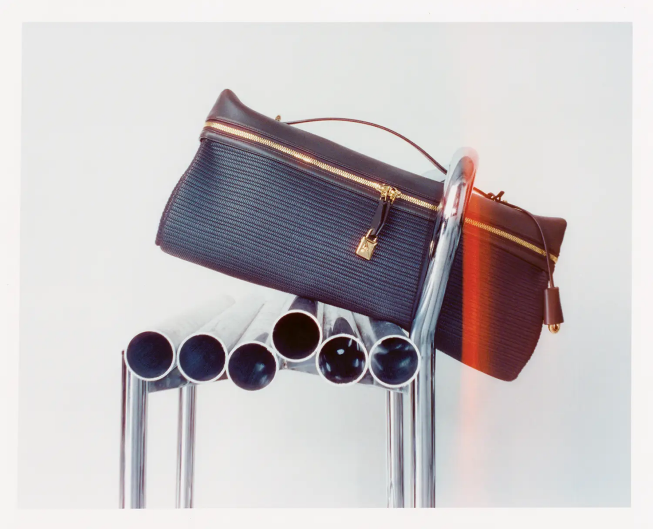 Loro Piana woven and rounded leather Extra Softy L44 bag, photography Adrien Dubost