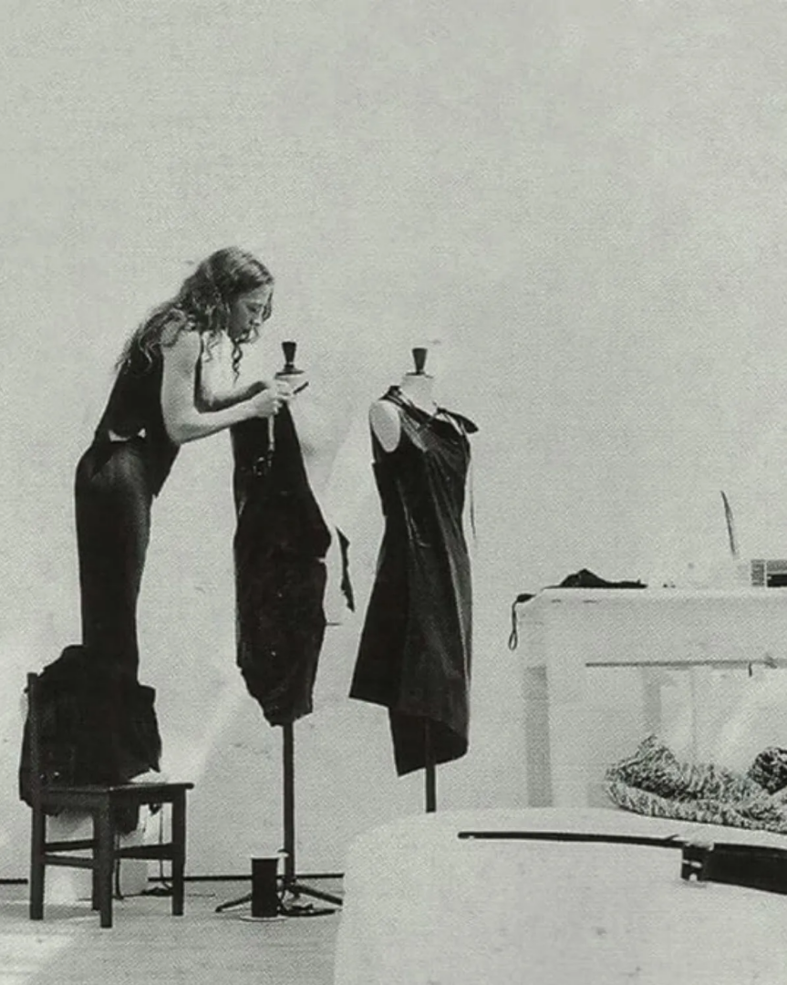 Ann Demeulemeester in her Antwerp studio, 1999. Photograph by Kevin Davies