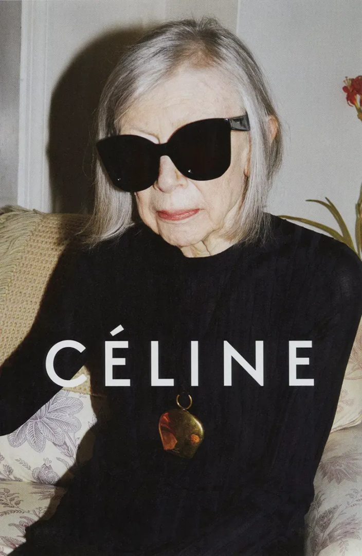 Joan Didion by Juergen Teller for a Céline Spring 2015 Ad Campaign
