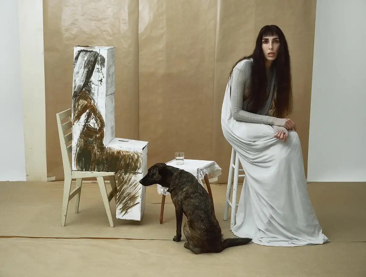 Raya Martigny wears full look Rick Owens, photography Walter Pierre, styling Stefania Chekalina