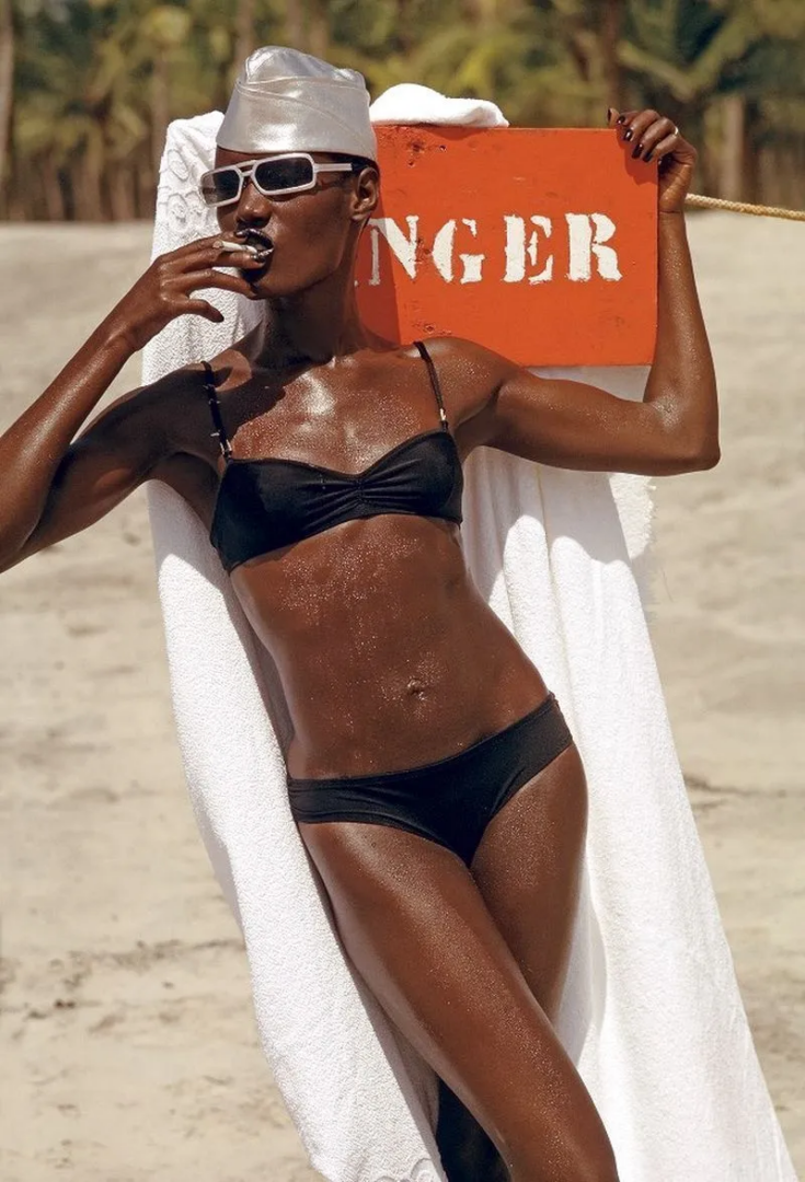 La Perla _ Beachwear Collection 1975 _ Model Grace Jones _ Photo Marco Emili