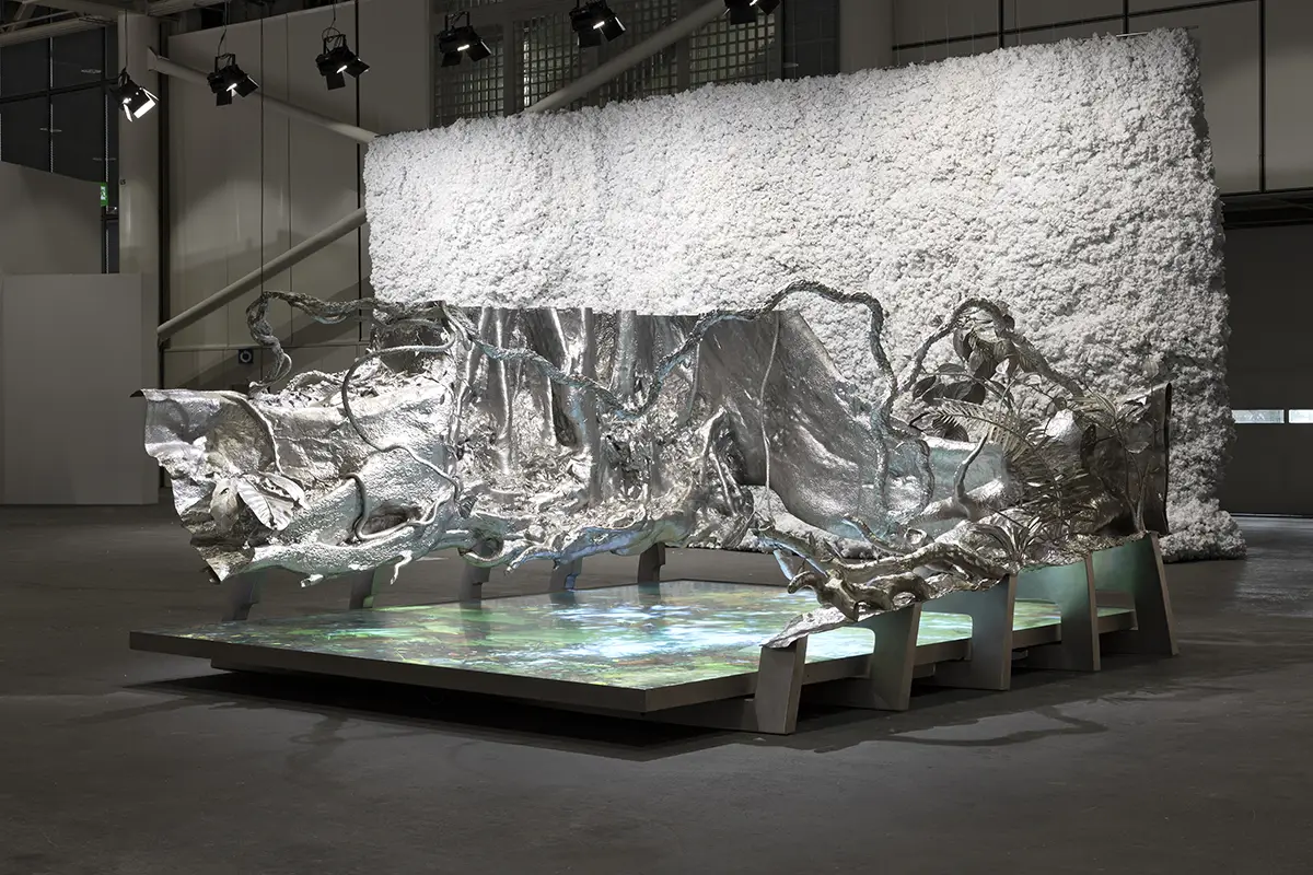 Installation view of Timur Si-Qin, Mariposita at Art Basel Unlimited, 2026. Photo by Gina Folly