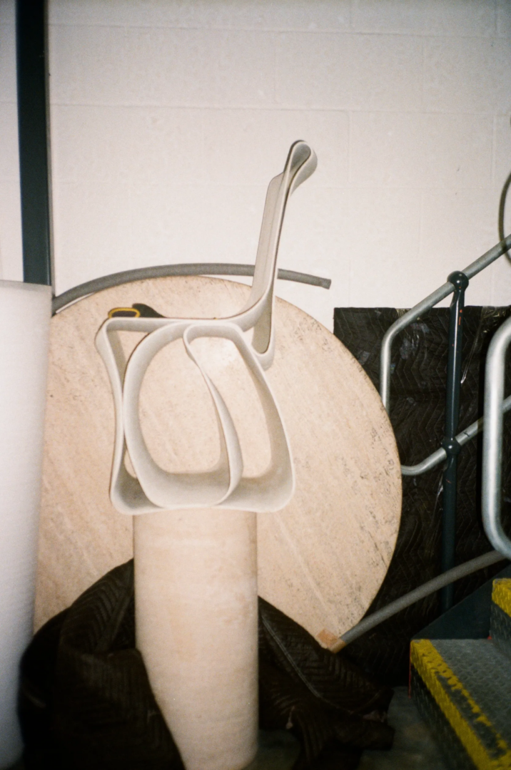 Artist made fibreglass ribbon chair