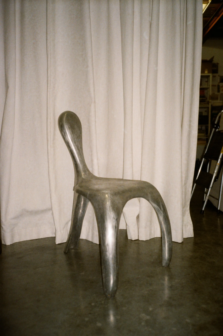 Cast alumninium Amorphous chair by Finn Stone