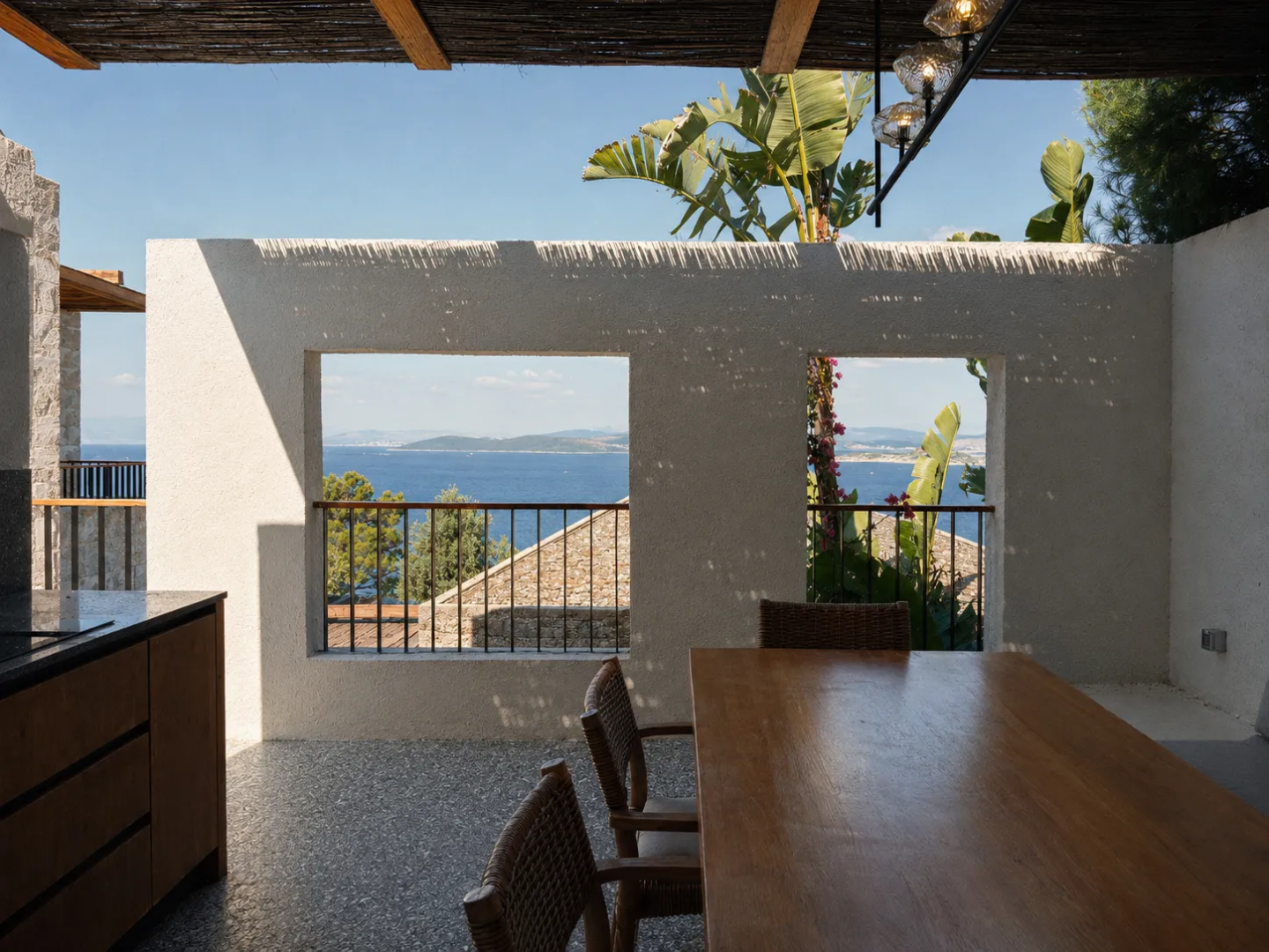 Bodrum Loft. The outdoor living space of one of the villa apartments.