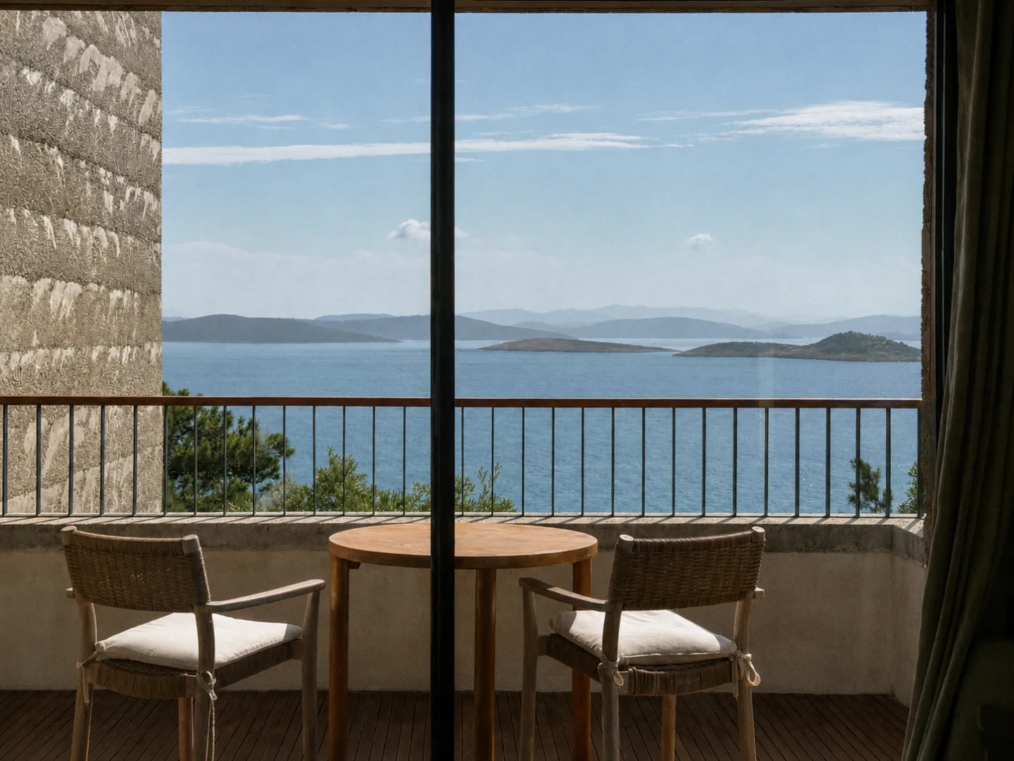 Bodrum Loft. A terrace overlooking the sea.