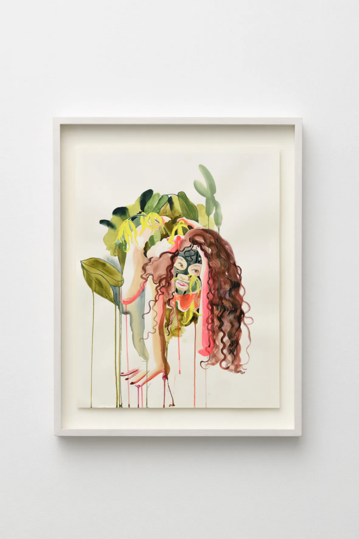 Gisela McDaniel, Flower of flowers, 2026, Gouache on paper, shells, 65 × 50 cm