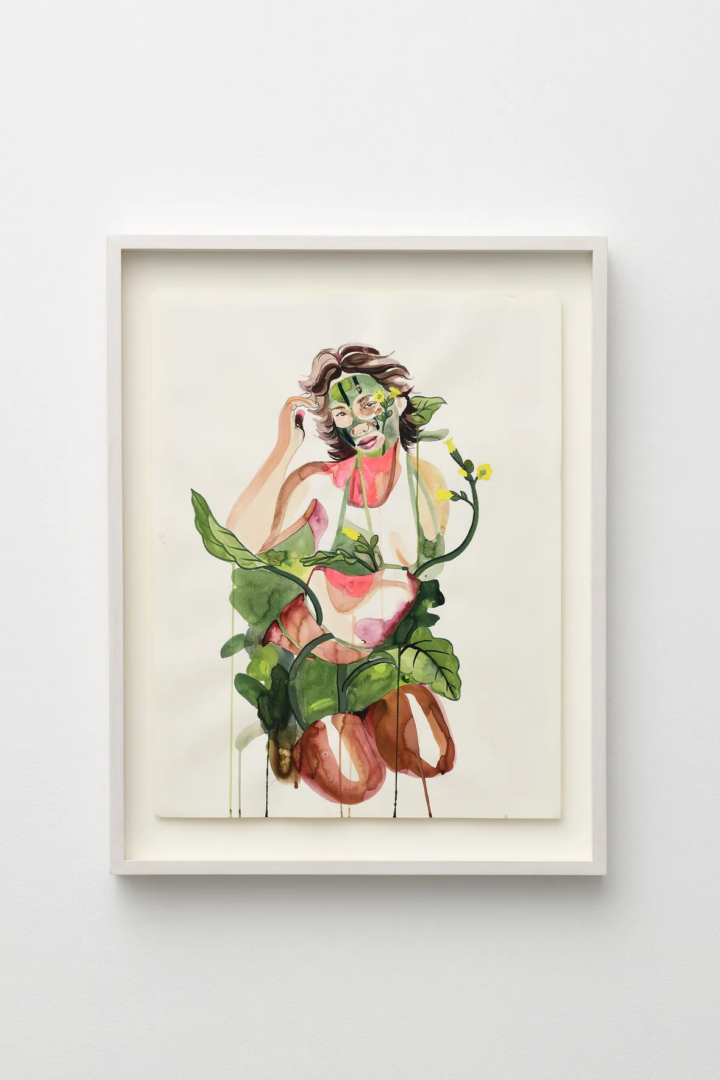 Gisela McDaniel, Truth, 2025, Gouache on paper, shells, 65 × 50 cm