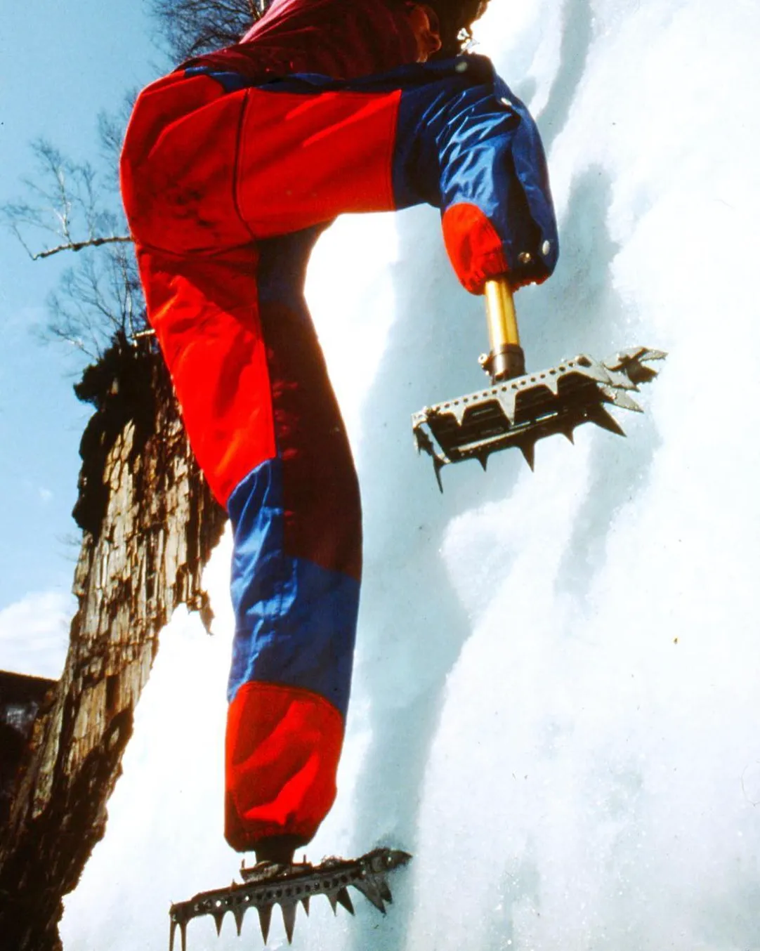 Hugh Herr climbing, Photo by Hans Herr., 1983