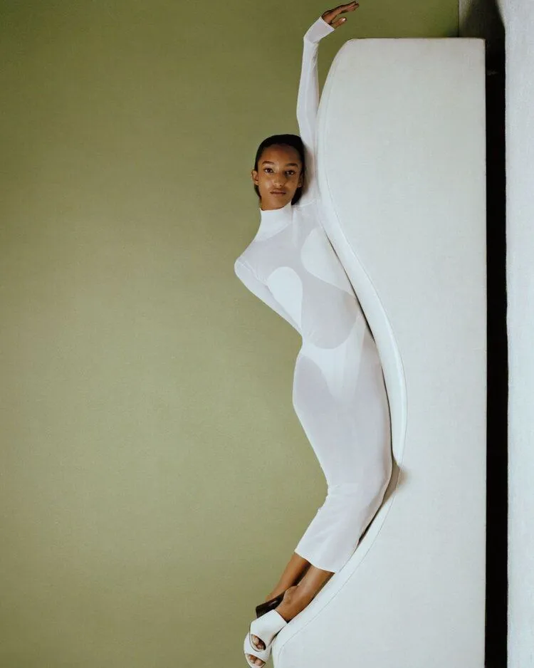 Mona Tougaard for Alaïa Fall 2021 Collection by Pieter Mulier. Photographed by Luis Alberto Rodriguez for i-D Magazine, Autumn 2021