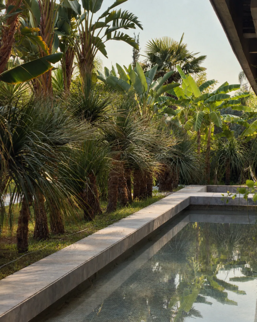 Reflecting pools and dense planting at D-Resort Göcek