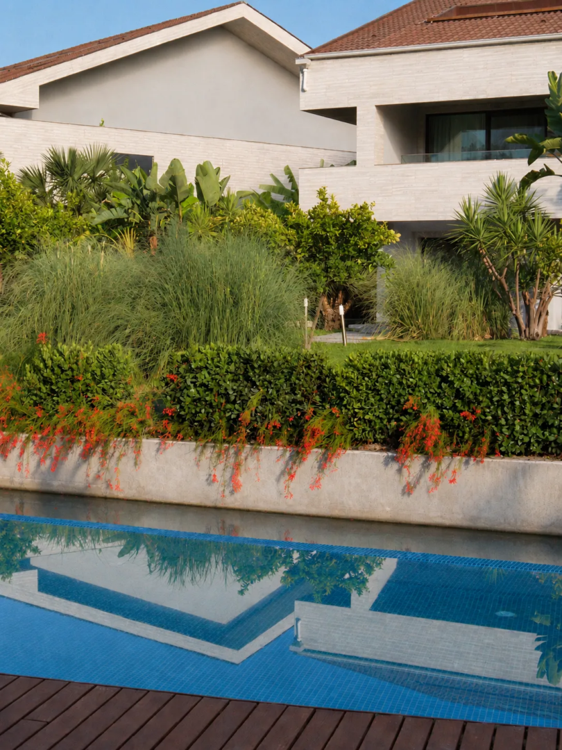 Low-rise guest buildings and water channels at D-Resort Göcek