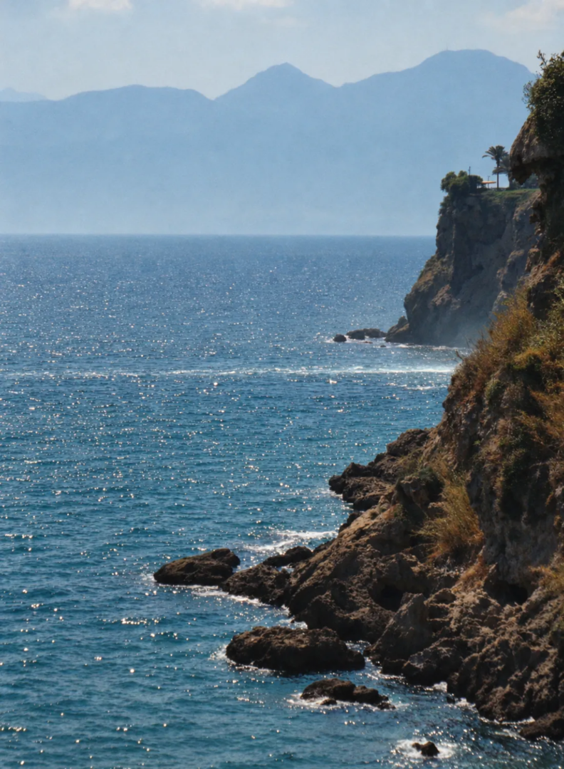 Lara cliffs and the Mediterranean coast of Antalya.