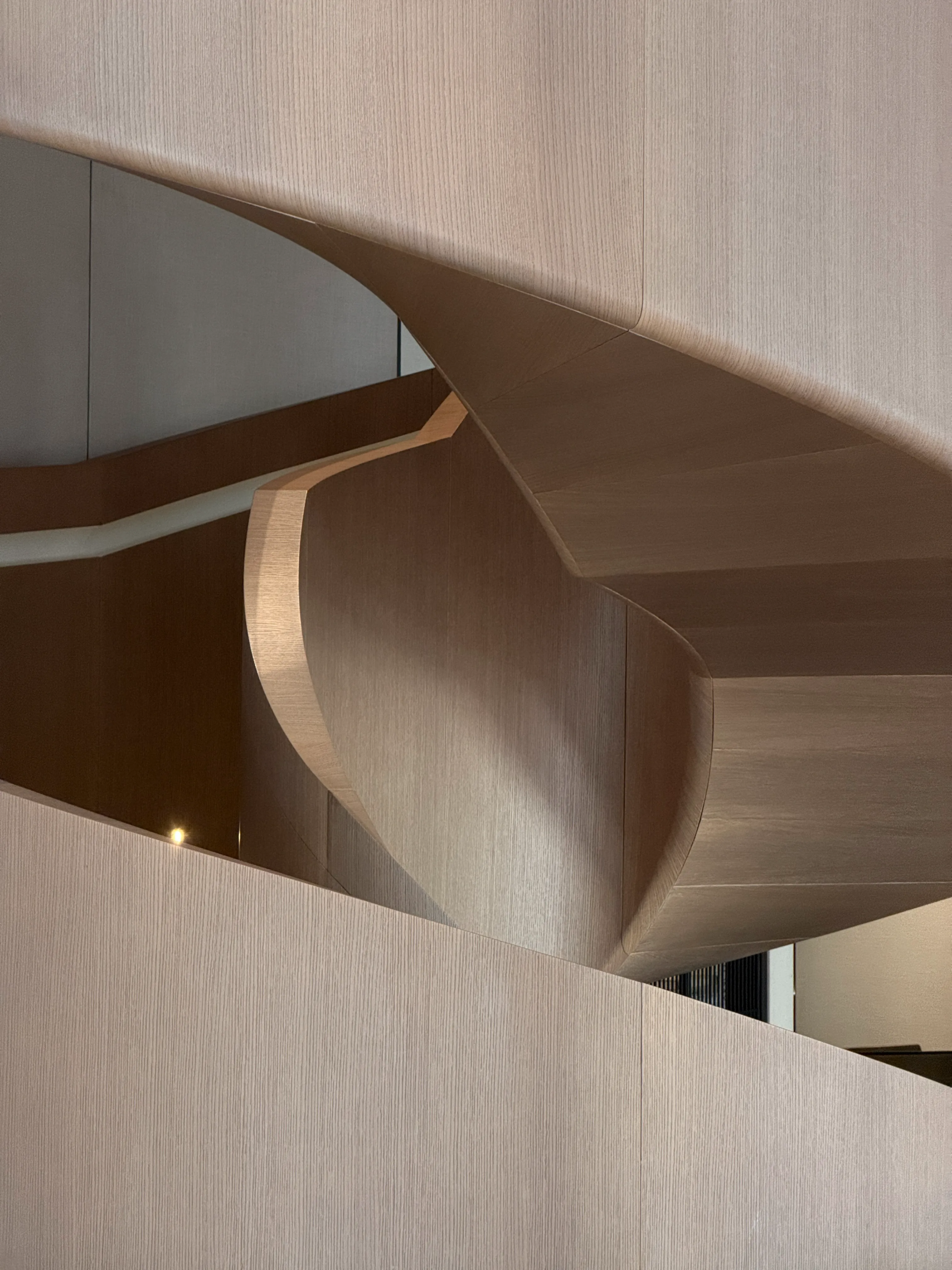 Poliform flagship milano oak staircase