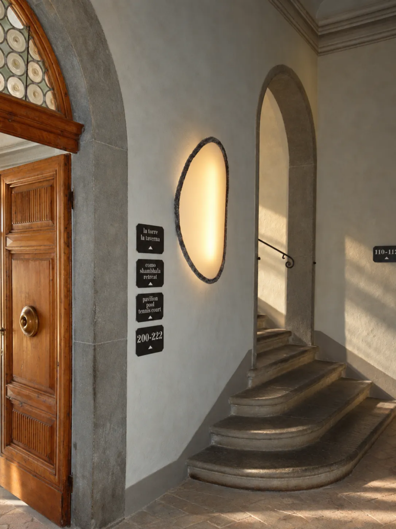 The original stone staircase inside the castle