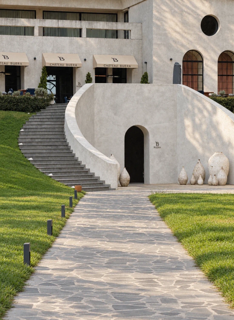 Garden path to Château Buera