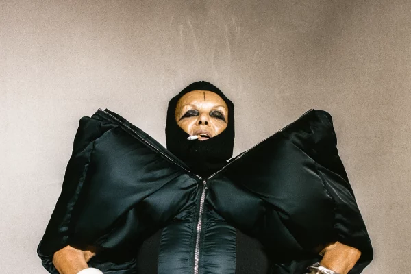 Michèle Lamy shoot by Tarek Mawad, styling Calvin Nymon. Full look Rick Owens Fall 24