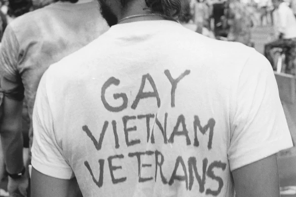 A Pride marcher in 1971