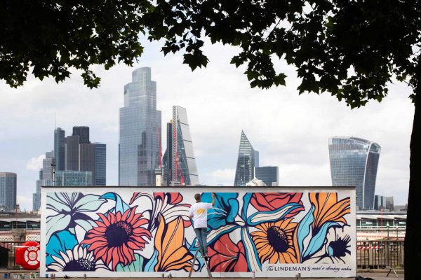 Carbon absorbing mural in London, commissioned by Treasury Wine Estates, made to celebrate the carbon neutral certification of Lindeman’s Wine's core European product portfolio