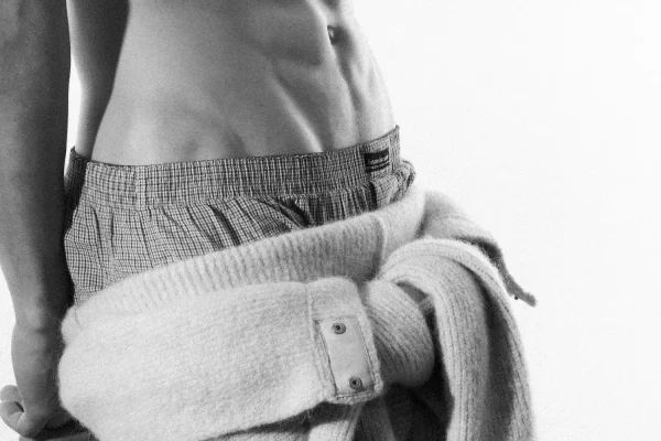 COVER Tank top Celine Homme, pants Rick Owens, boxer talents own