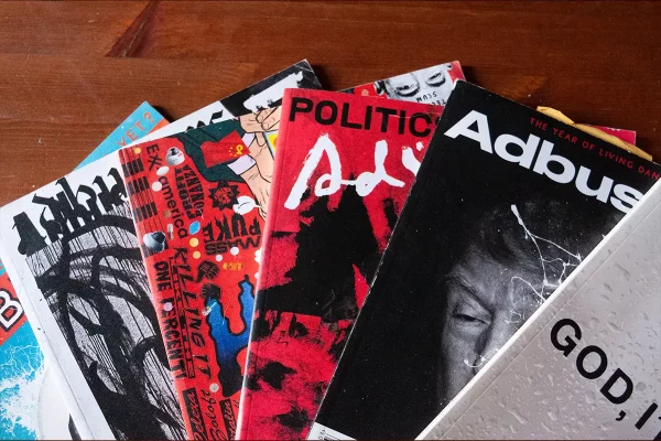 Lampoon, Covers of Adbusters magazines, courtesy of Matilde Moro
