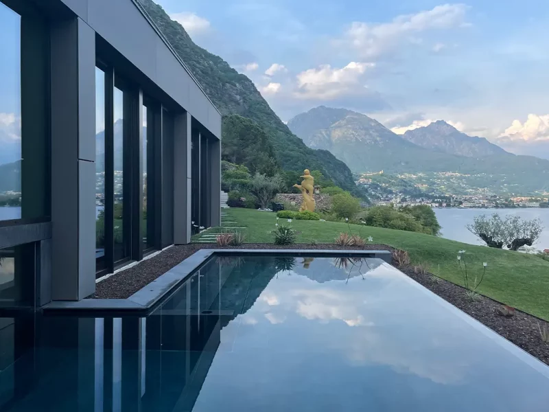 External pool overlooking the Lugano lake at ARIA Retreat & Spa