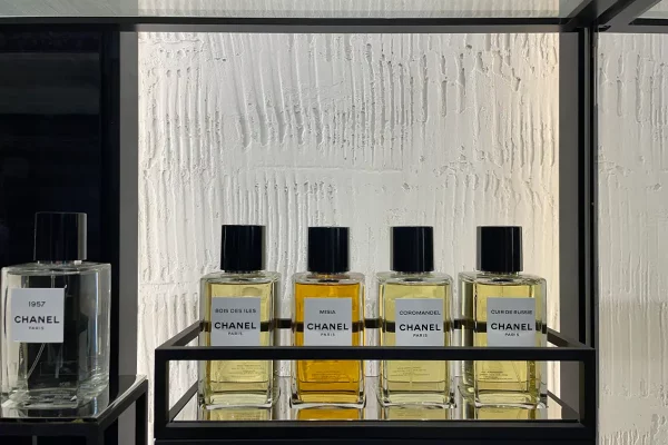Five of the eighteen Chanel fragrances that are part of Les Exclusifs collection