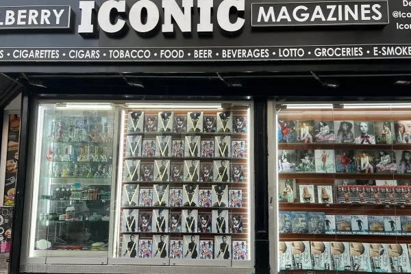 Iconic Magazines Mulberry, store window