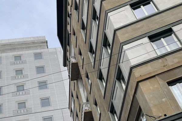 Rubanuvole, covered by scaffolding (April 2024)